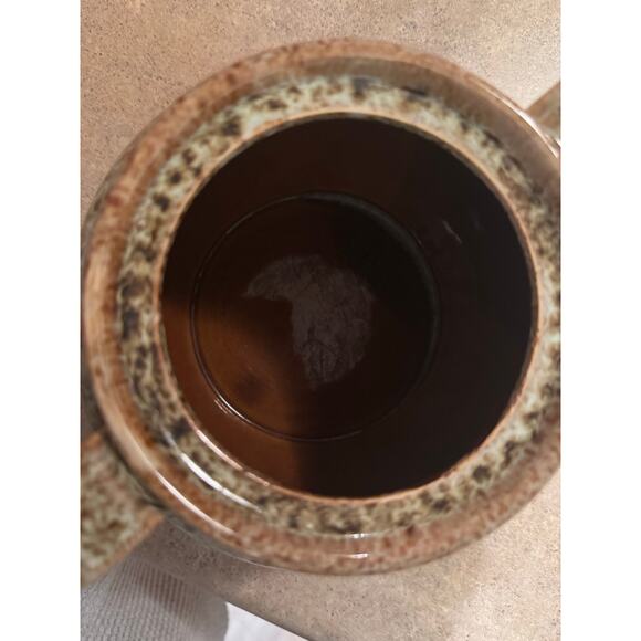 2570 Antique Harker Pottery Rockingham Brown Drip Bean Pot and Lid - Picture 4 of 4